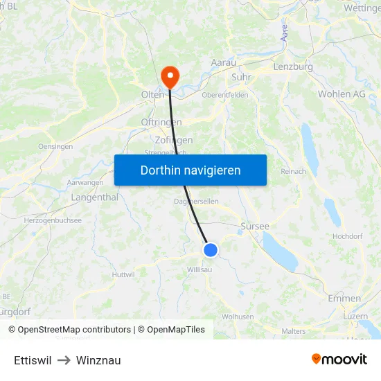 Ettiswil to Winznau map