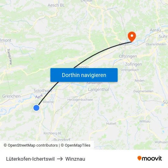 Lüterkofen-Ichertswil to Winznau map