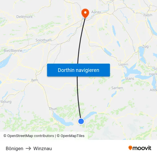 Bönigen to Winznau map