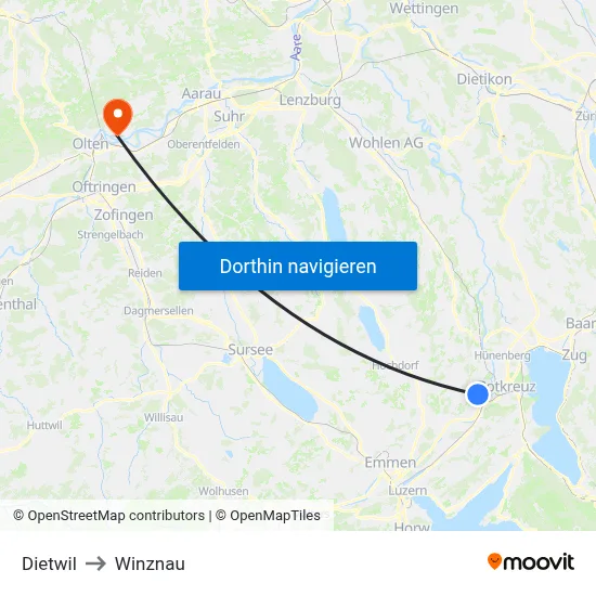Dietwil to Winznau map