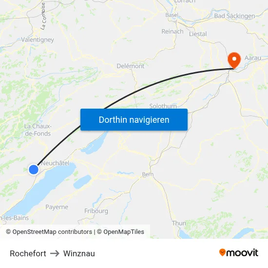 Rochefort to Winznau map