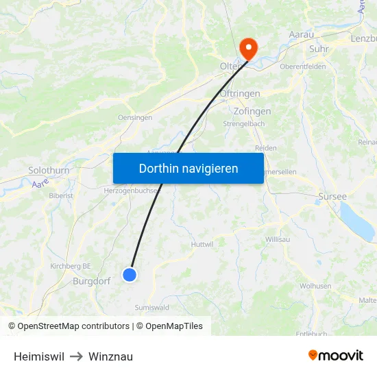 Heimiswil to Winznau map