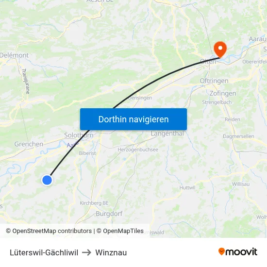 Lüterswil-Gächliwil to Winznau map