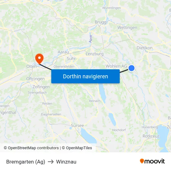 Bremgarten (Ag) to Winznau map