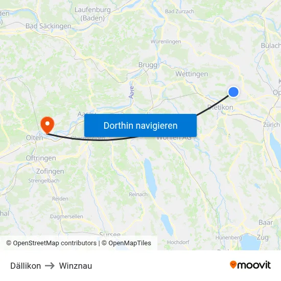 Dällikon to Winznau map