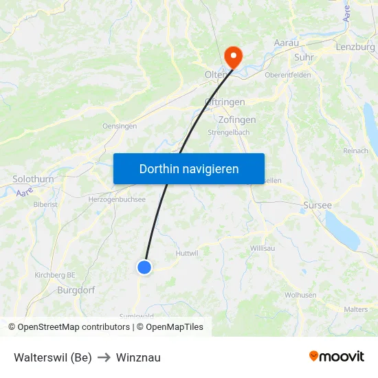 Walterswil (Be) to Winznau map