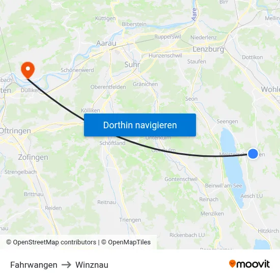 Fahrwangen to Winznau map