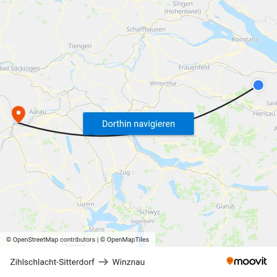 Zihlschlacht-Sitterdorf to Winznau map