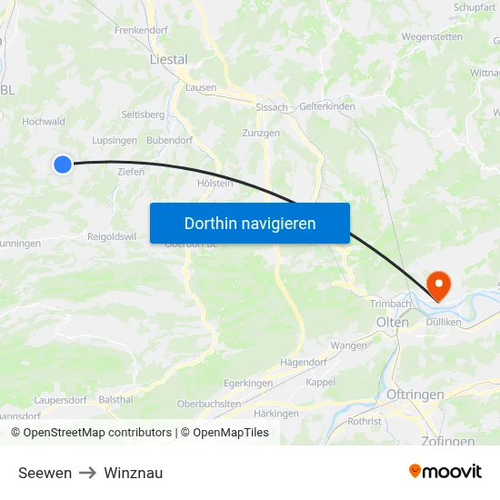 Seewen to Winznau map