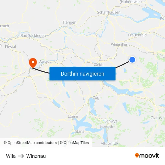 Wila to Winznau map
