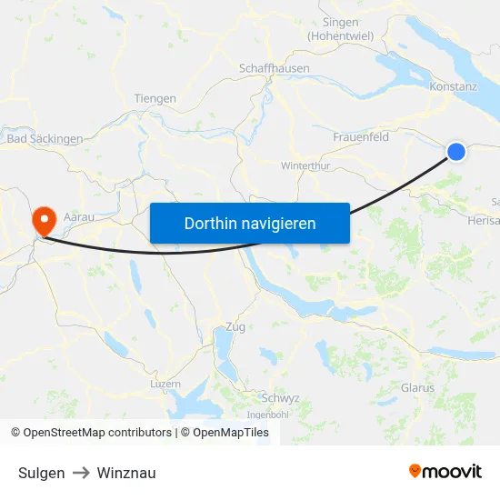 Sulgen to Winznau map