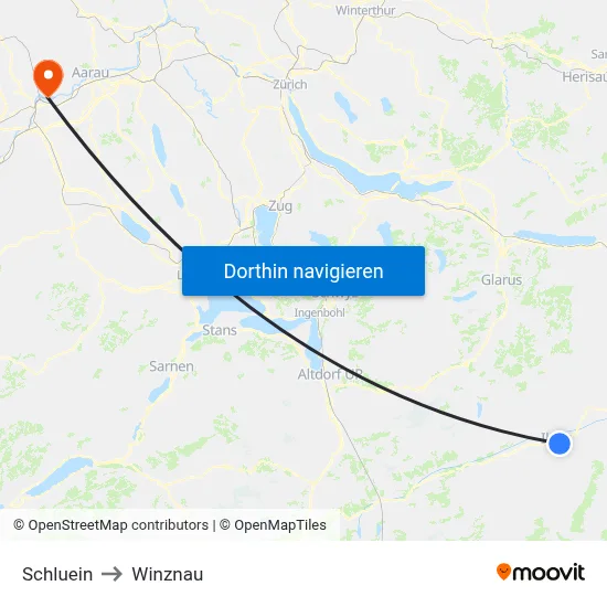 Schluein to Winznau map