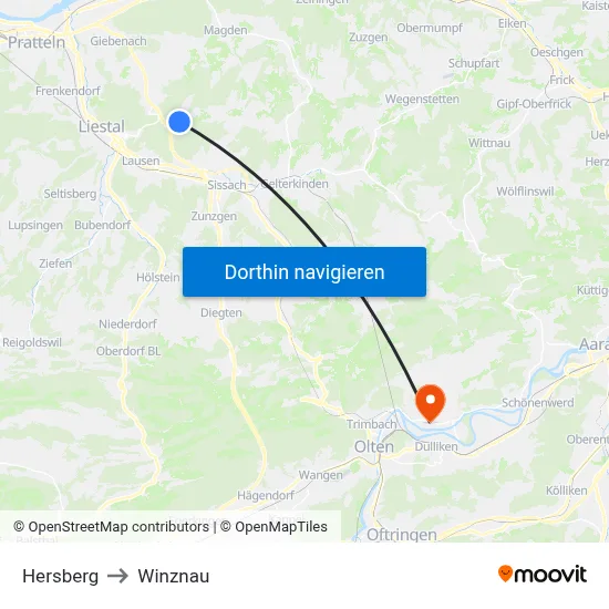 Hersberg to Winznau map
