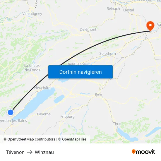 Tévenon to Winznau map