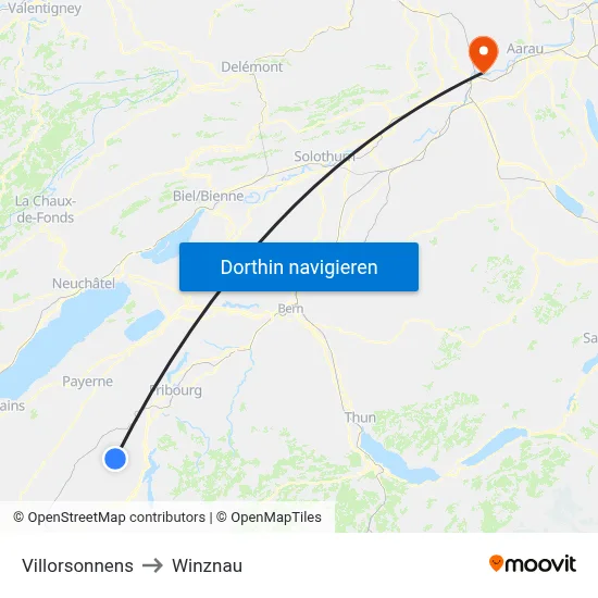 Villorsonnens to Winznau map