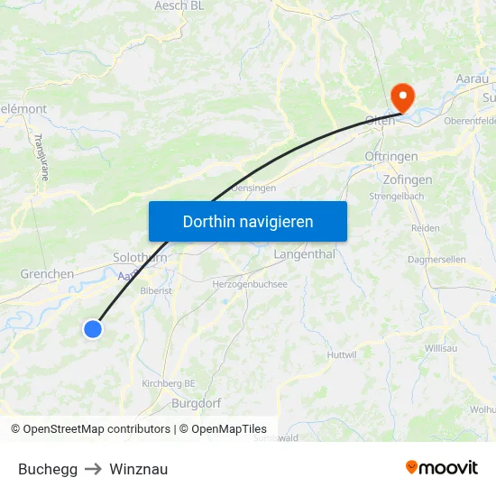 Buchegg to Winznau map