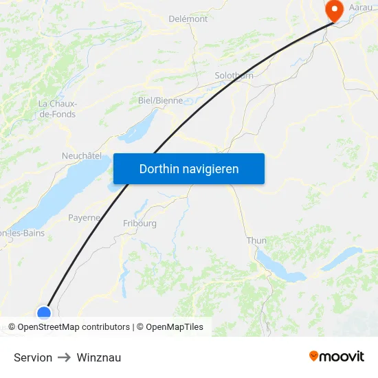 Servion to Winznau map