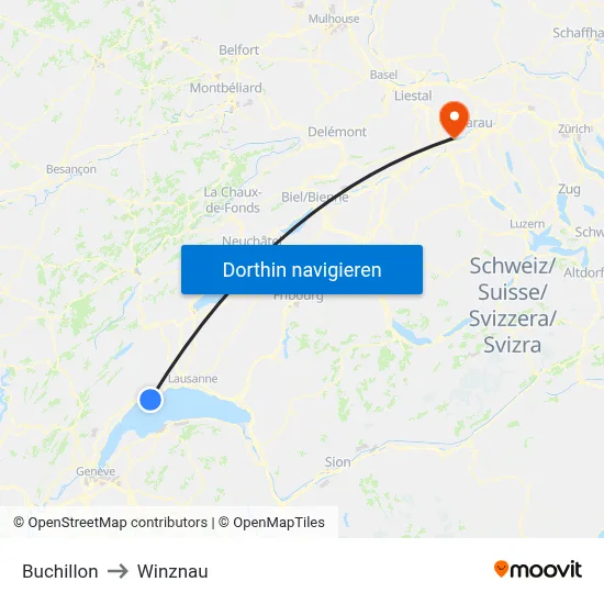 Buchillon to Winznau map