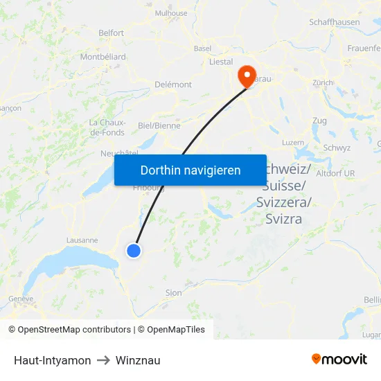 Haut-Intyamon to Winznau map