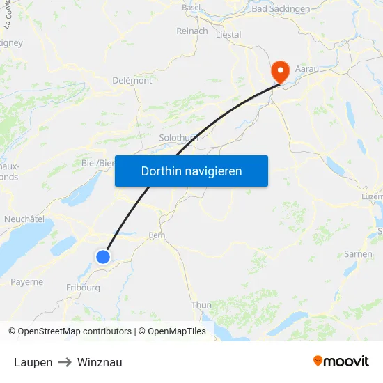 Laupen to Winznau map
