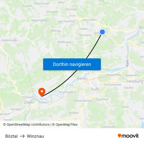 Böztal to Winznau map