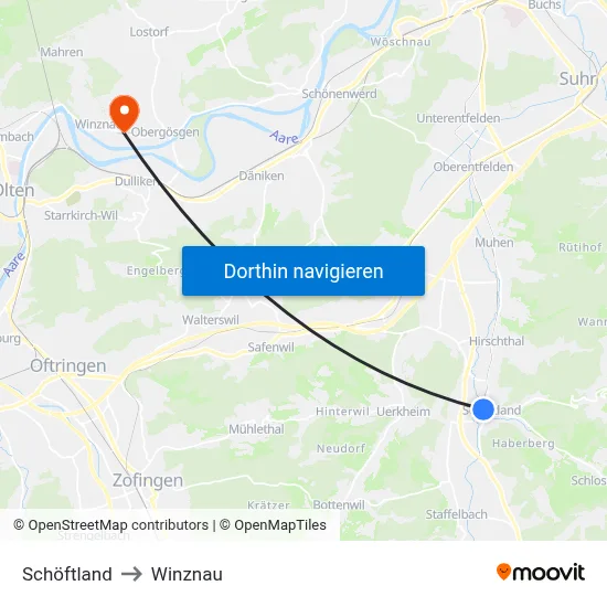 Schöftland to Winznau map