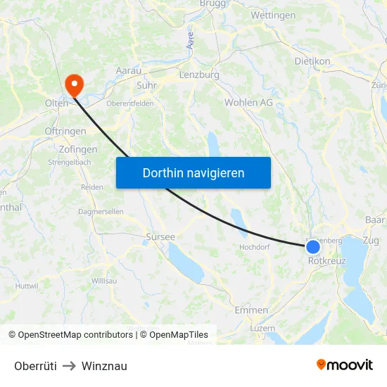 Oberrüti to Winznau map