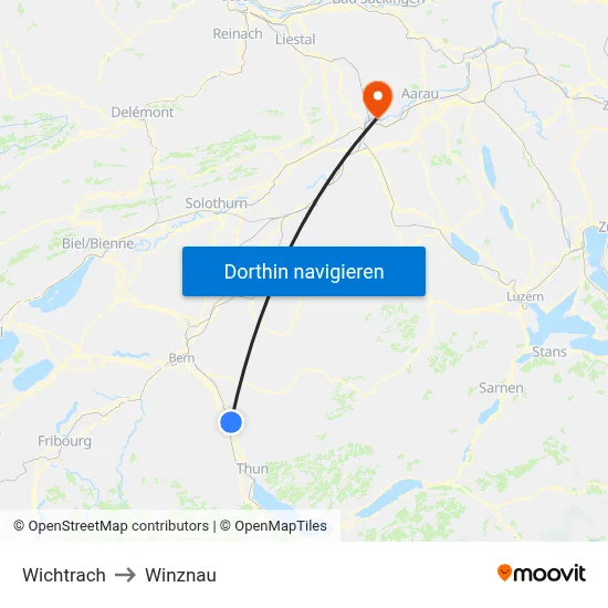 Wichtrach to Winznau map