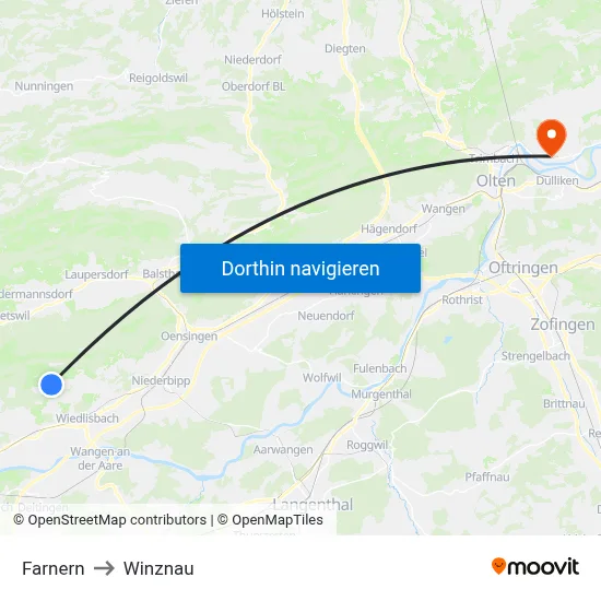 Farnern to Winznau map