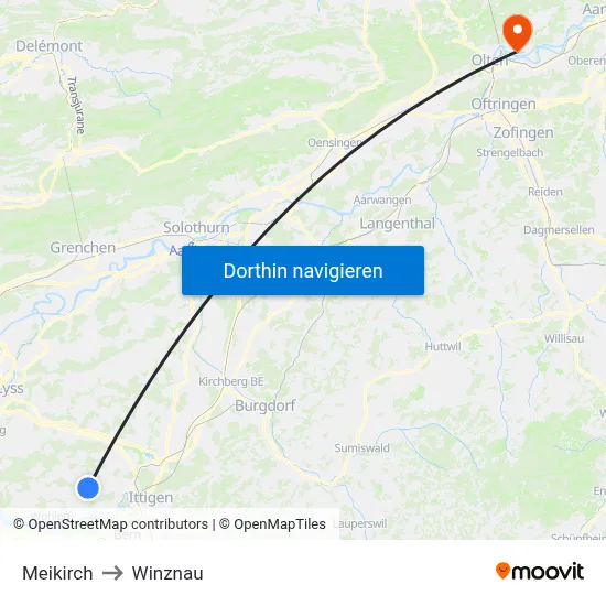 Meikirch to Winznau map