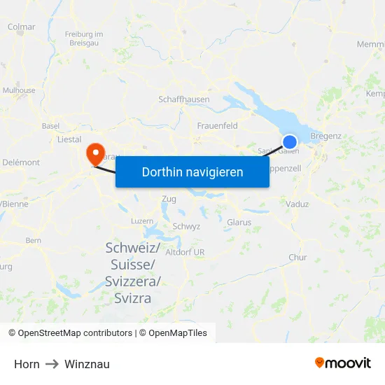 Horn to Winznau map