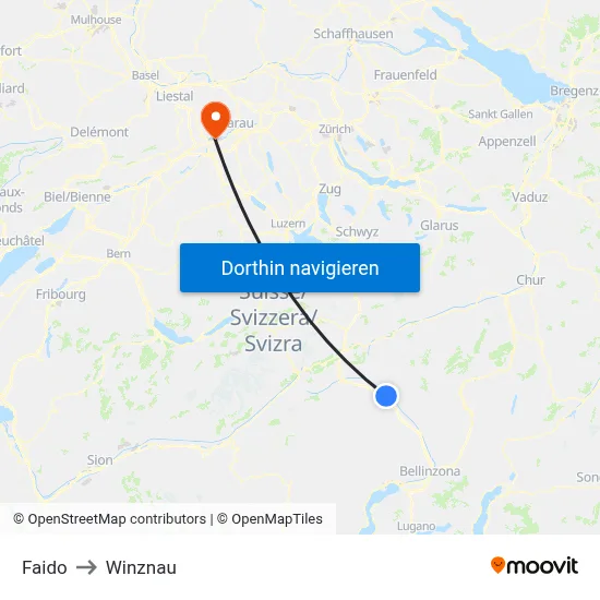 Faido to Winznau map