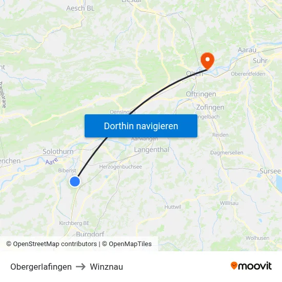 Obergerlafingen to Winznau map