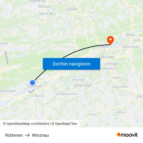 Rüttenen to Winznau map