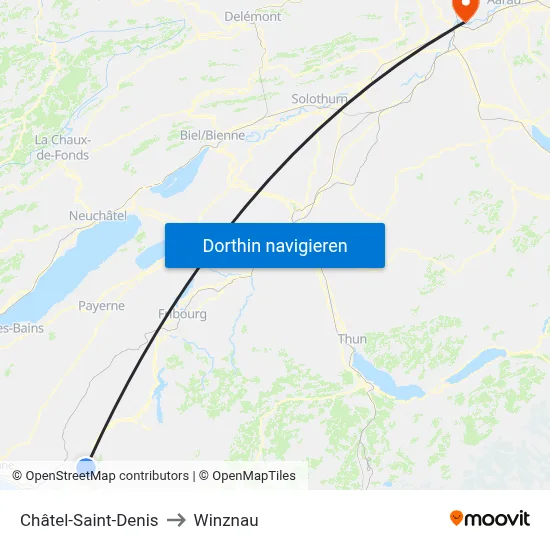 Châtel-Saint-Denis to Winznau map