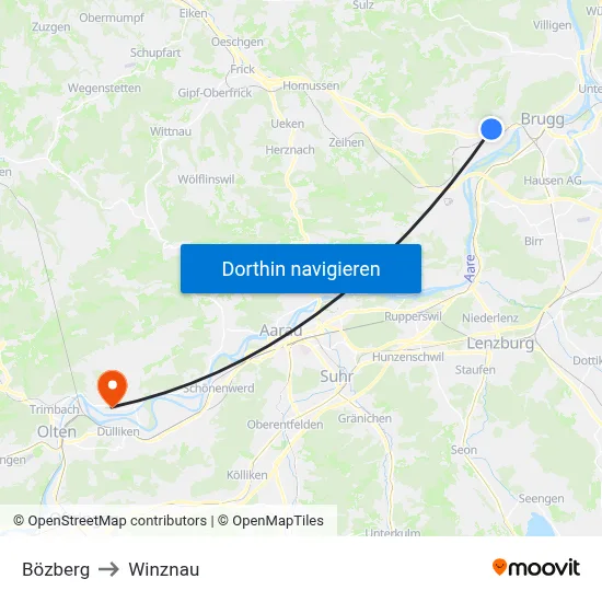 Bözberg to Winznau map