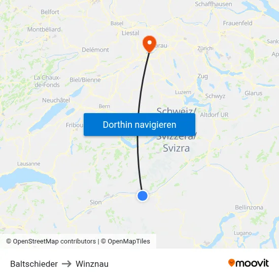 Baltschieder to Winznau map