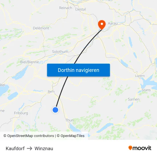 Kaufdorf to Winznau map
