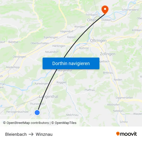 Bleienbach to Winznau map