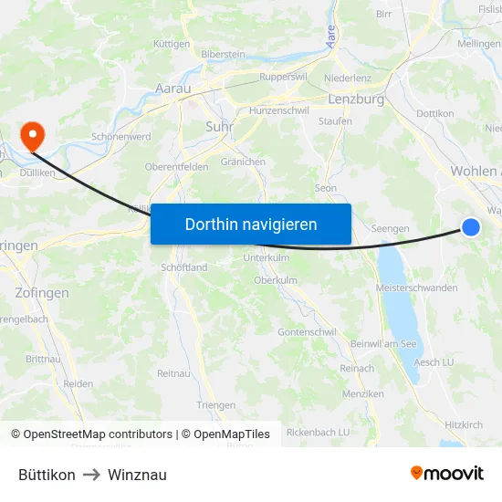 Büttikon to Winznau map