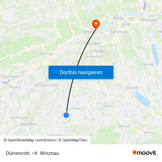 Dürrenroth to Winznau map