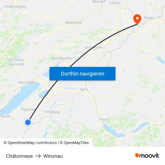 Châtonnaye to Winznau map