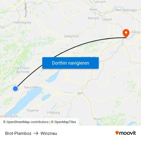 Brot-Plamboz to Winznau map
