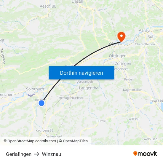 Gerlafingen to Winznau map
