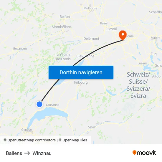 Ballens to Winznau map