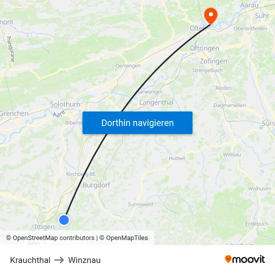 Krauchthal to Winznau map