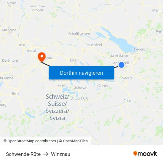 Schwende-Rüte to Winznau map