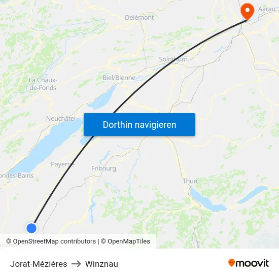 Jorat-Mézières to Winznau map
