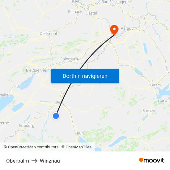 Oberbalm to Winznau map