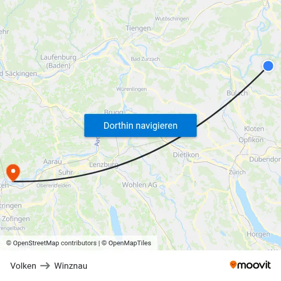 Volken to Winznau map